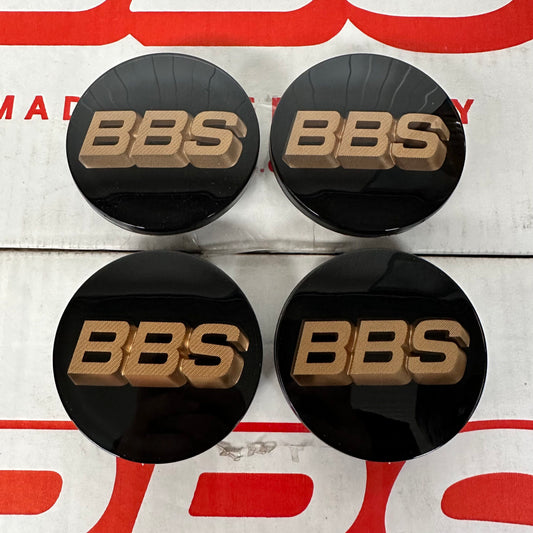 BBS 70.6mm Black / Bronze Centercaps Badges Logos (self leveling)