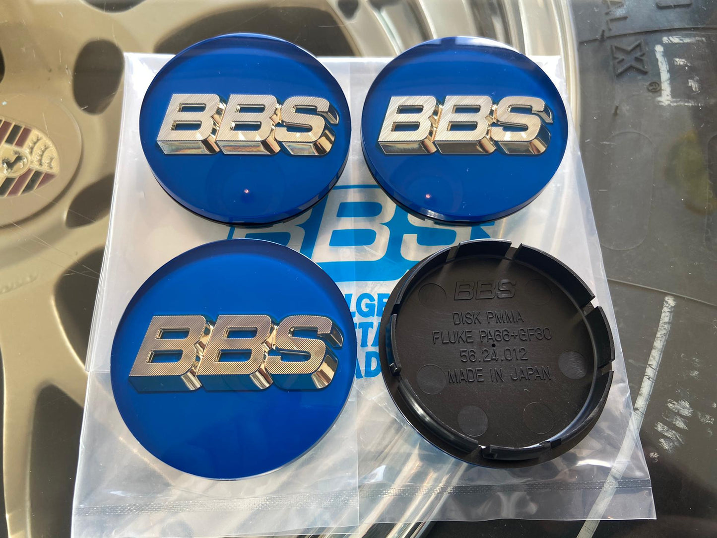 BBS 56mm Blue / Gold Centercaps Badges Logos