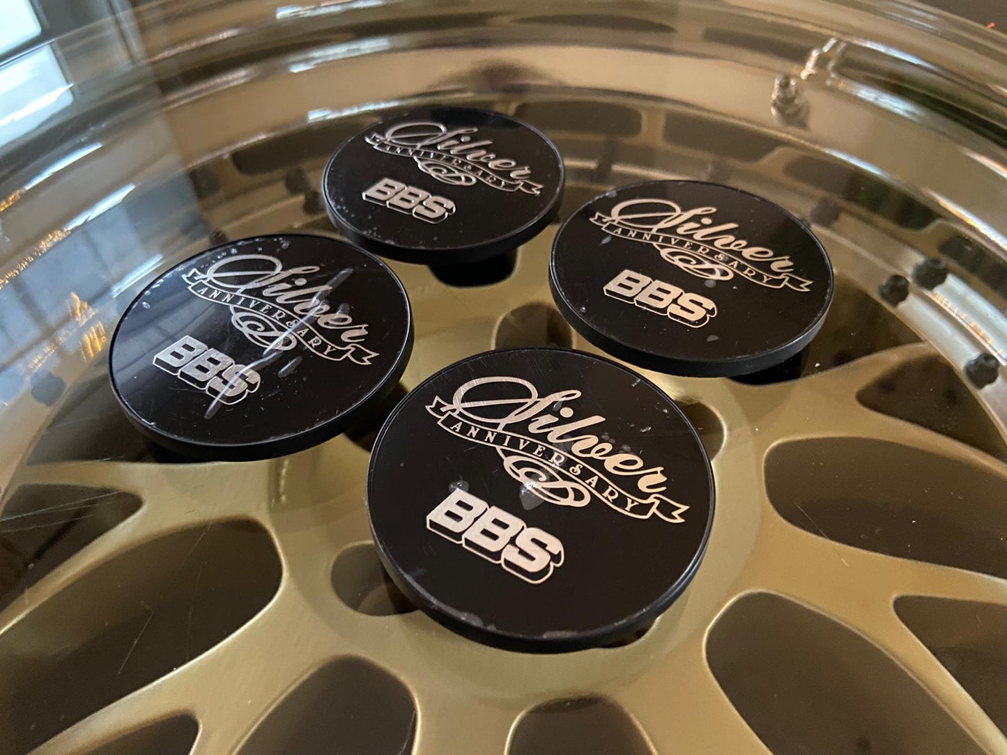 BBS 70.6mm 25th Anniversary Centercaps Badges Logos