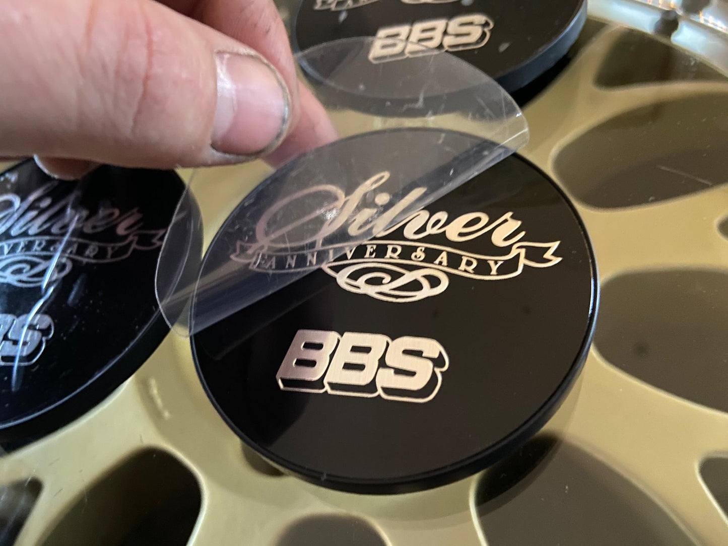 BBS 70.6mm 25th Anniversary Centercaps Badges Logos