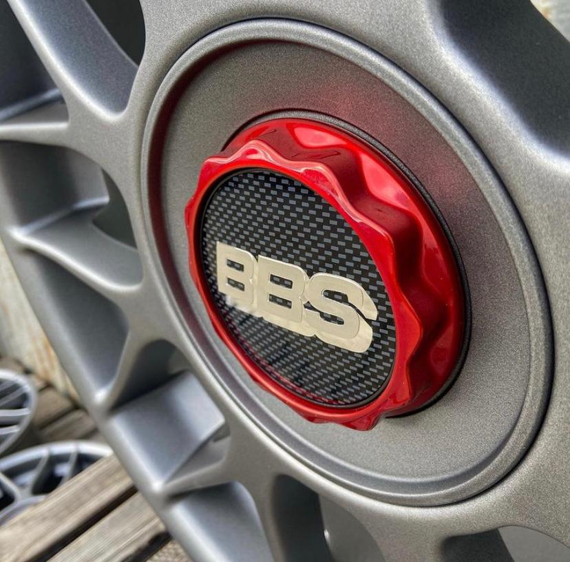 BBS RC / RS2 Hex nut centercaps ( Candy Red )