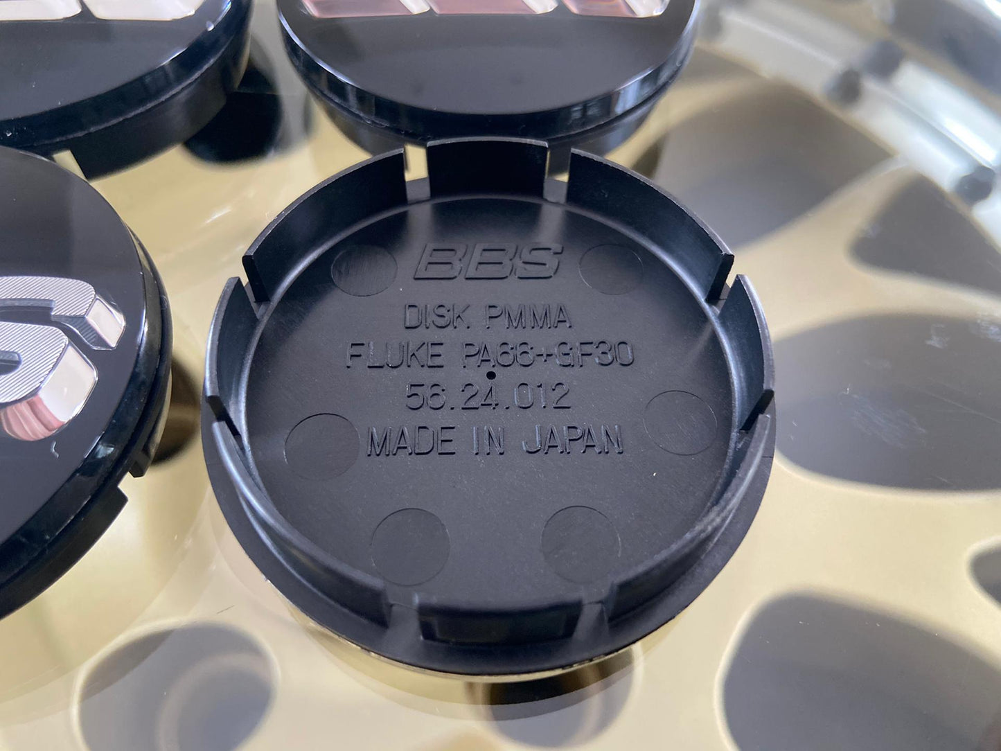 BBS 56mm Black / Chrome Centercaps Badges Logos