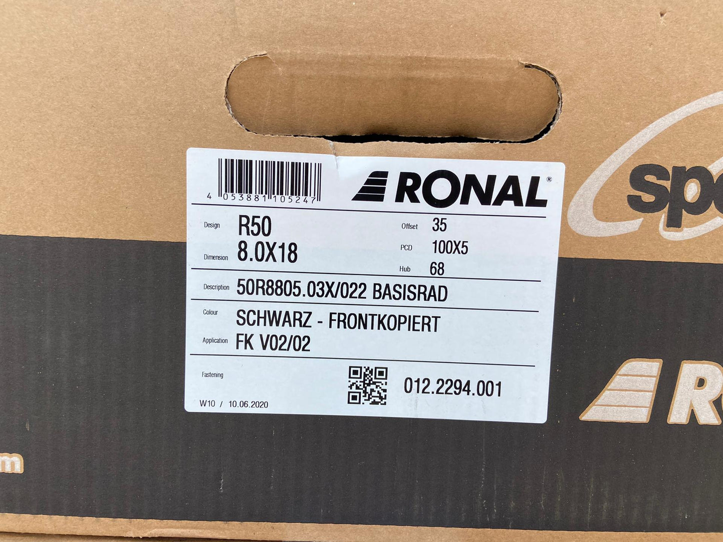 18" Ronal Aero R50 5x100 wheels