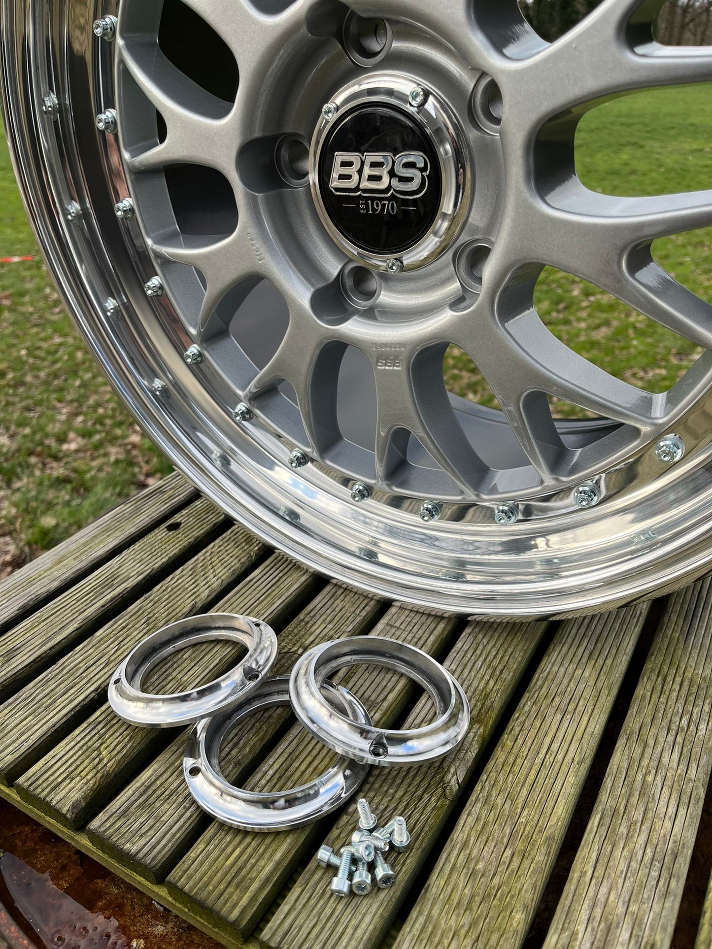 BBS e88 Rennsport center cap adapter logo