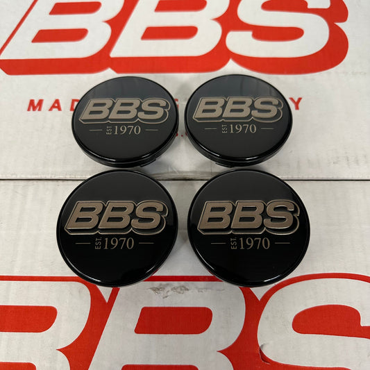BBS “EST. 1970” 70.6mm Black / Bronze Centercaps Badges Logos