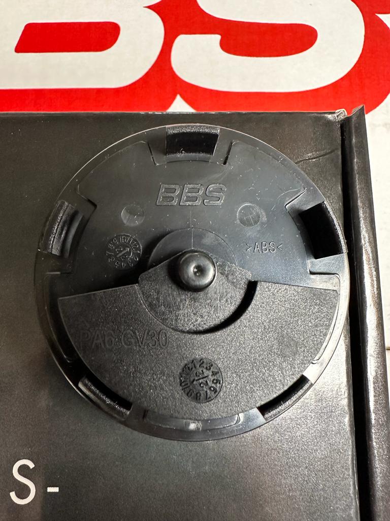 BBS 70.6mm Black / White Gold Centercaps Badges Logos (self leveling)