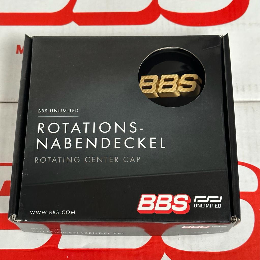 BBS 70.6mm Black / Gold Centercaps Badges Logos (self leveling)