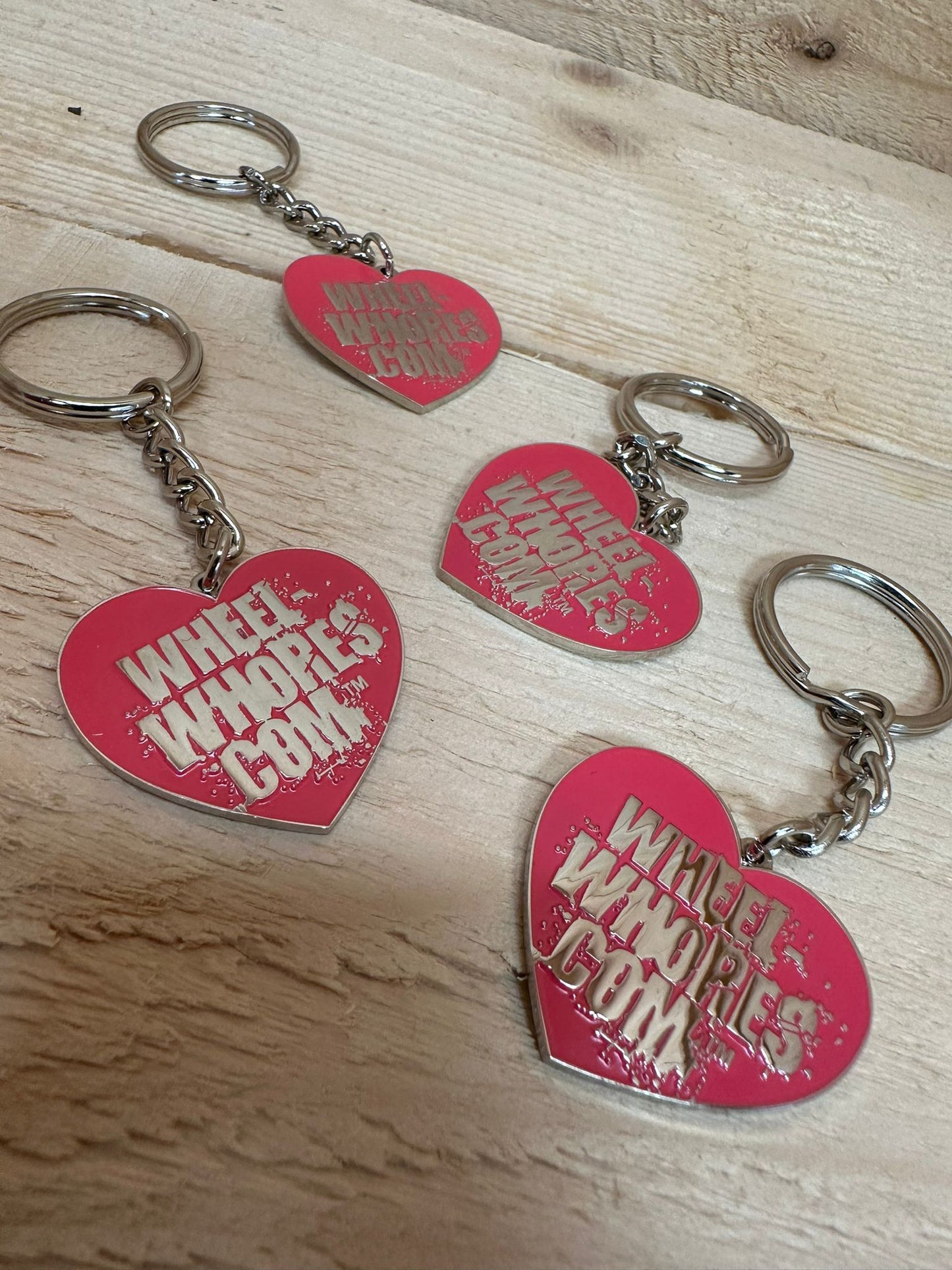 Keychain Love Heart (Pink/Chrome)