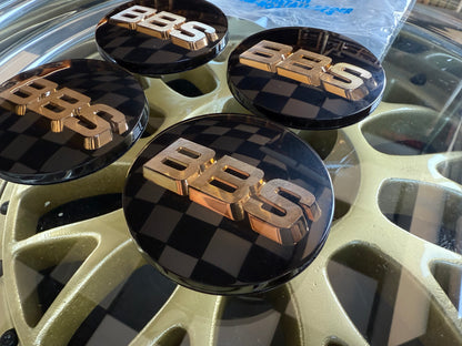 BBS 70.6mm Black / Gold Centercaps Badges Logos