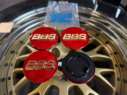 BBS 80mm Red / Black 3D Centercaps Badges Logos
