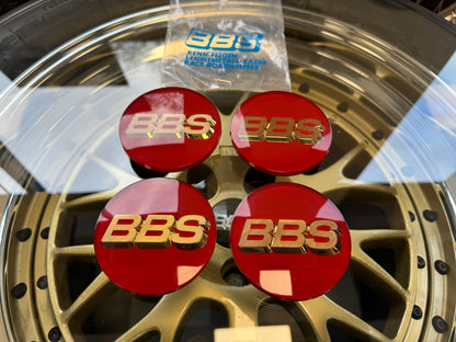BBS 80mm Red / Black 3D Centercaps Badges Logos