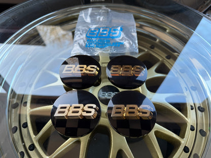 BBS 70.6mm Black / Gold Centercaps Badges Logos