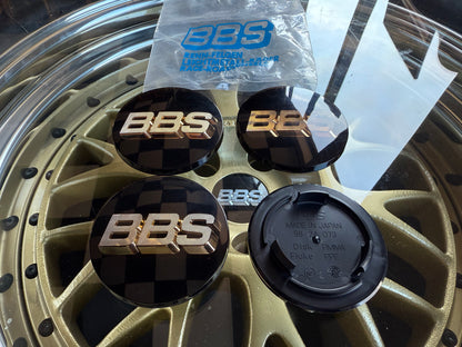 BBS 70.6mm Black / Gold Centercaps Badges Logos